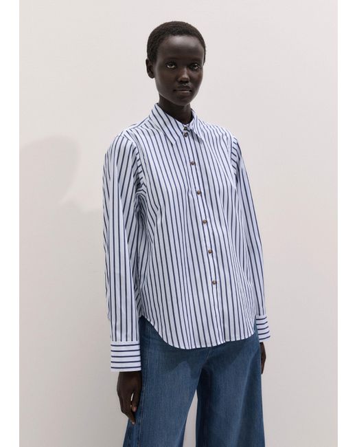 ME+EM Blue Stripe Relaxed Forever Shirt Soft
