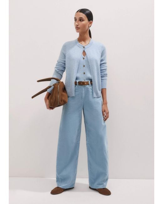 ME+EM Blue Washed Cord Extreme Seam Pant