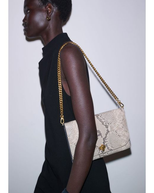 ME+EM Blue Snake Embossed Envelope Clutch-Off