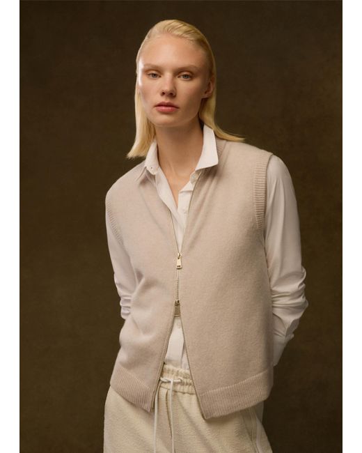 ME+EM Multicolor Soft Wool Two-Way Zip Vest