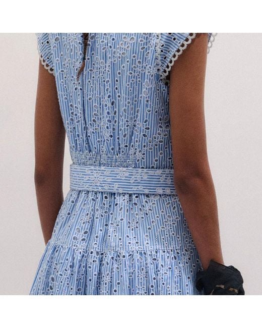 ME+EM White Broderie Anglaise Fit And Flare Maxi Dress + Belt
