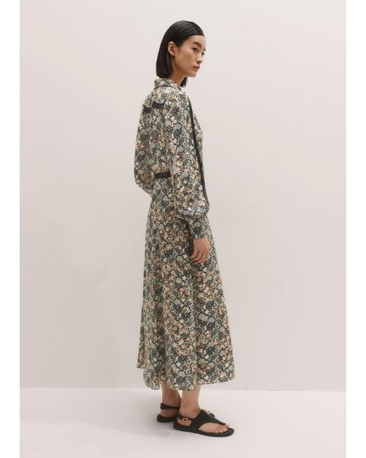 ME+EM Natural Silk Lace Detail Maxi Shirt Dress