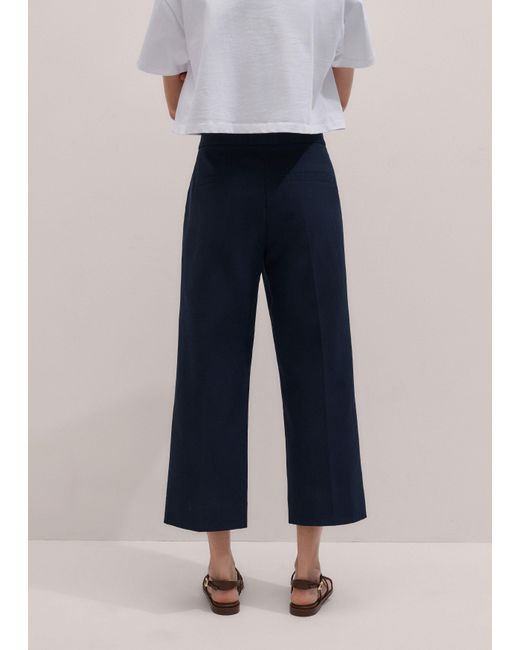 ME+EM Blue Straight Crop Pant