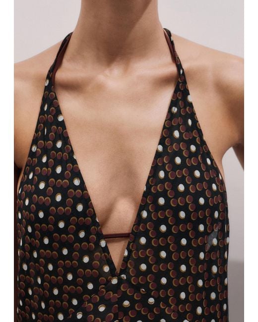 ME+EM Multicolor Cotton Voile Zig-Zag Spot Maxi Slip Dress-Multi