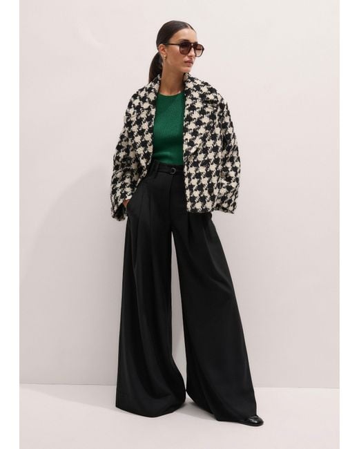 ME+EM Green Cashmere Slim Rib Knit Tee