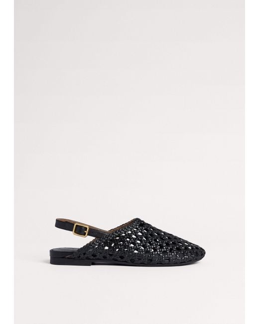 ME+EM Black Round Woven Slingback