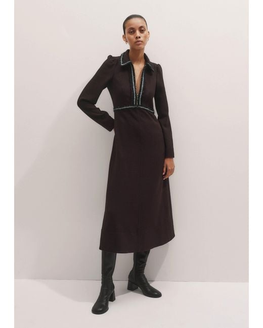 ME+EM Multicolor Textured Midi Dress