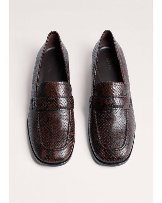 ME+EM White Square Toe Loafer Tan-Chocolate