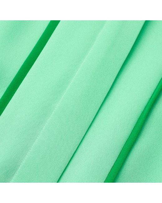 ME+EM Green Silk Contrast Binding Maxi Shirt Dress + Belt