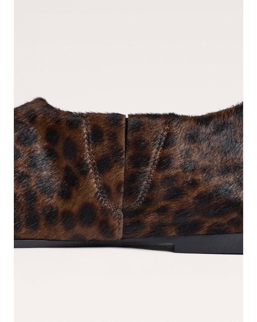 ME+EM Brown Animal Print Asymmetric Slipper Dark Chocolate
