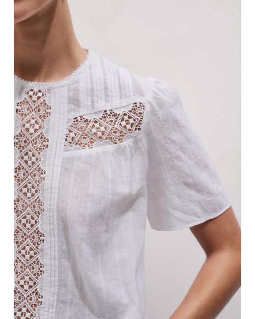 ME+EM Blue Embroidery Detail Soft T-Shirt
