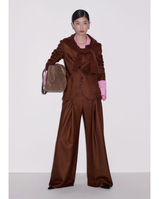 ME+EM Brown Sharp Shoulder Contour Blazer