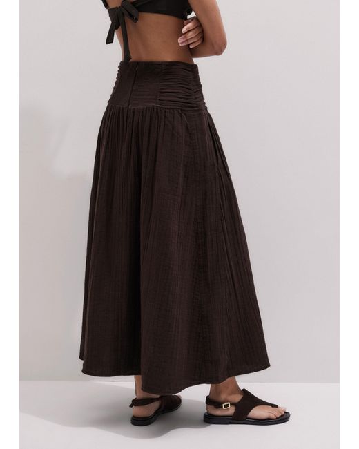 ME+EM Black Cheesecloth Maxi Skirt