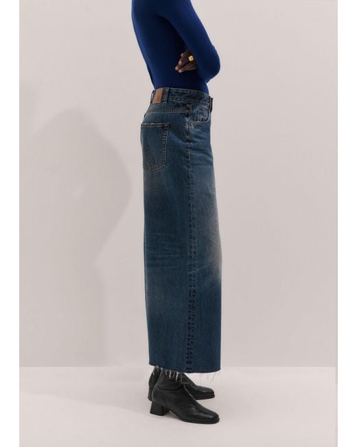 ME+EM Blue Super Wide Crop Jean