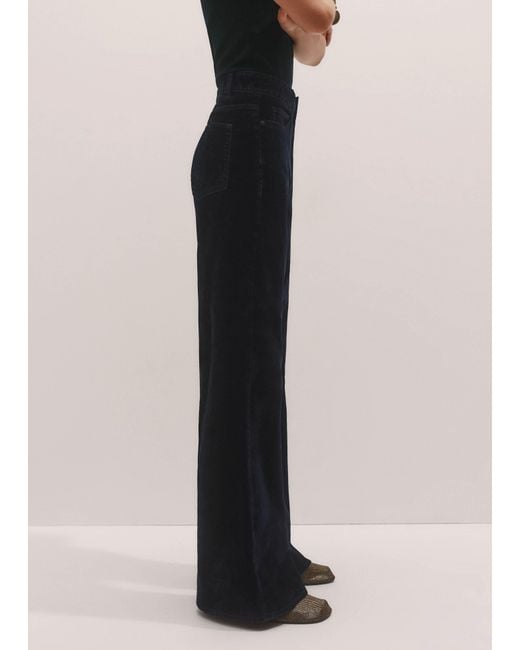 ME+EM Multicolor Velvet Denim Leg Elongator Jean