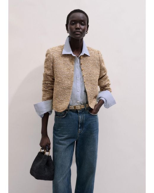 ME+EM Blue Event Ready Crop Jacket