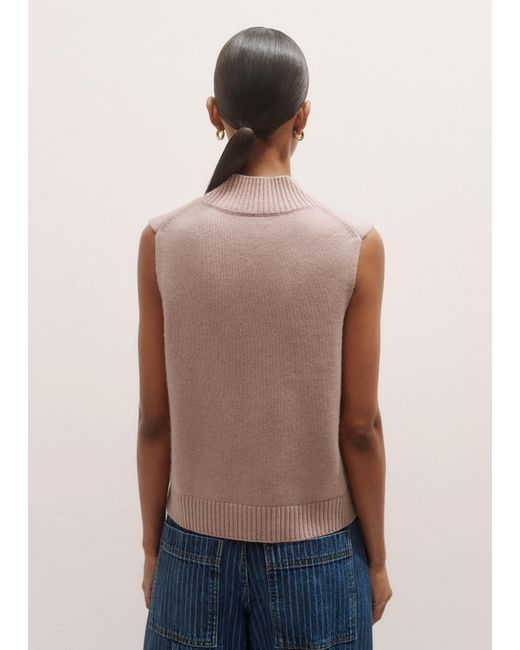 ME+EM Multicolor Merino Cashmere High V-Neck Knit Vest
