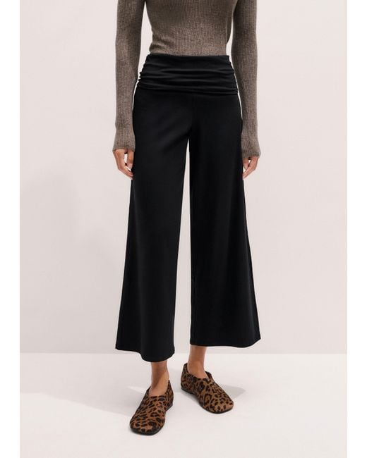 ME+EM Black Crop Palazzo Pant