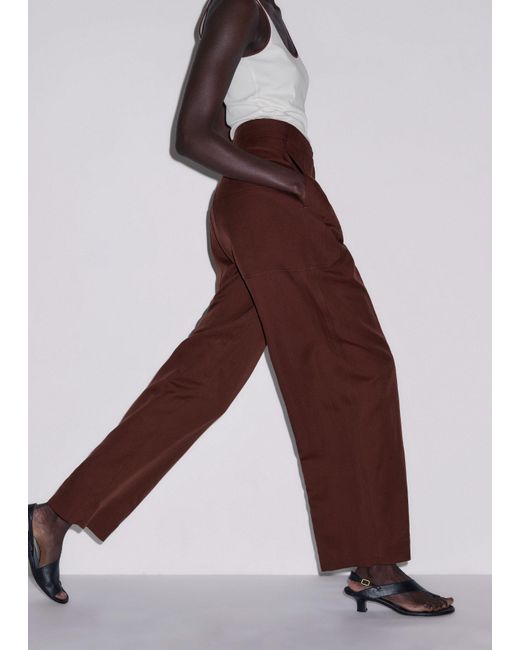 ME+EM Purple Exaggerated Tapered Pleat Trouser