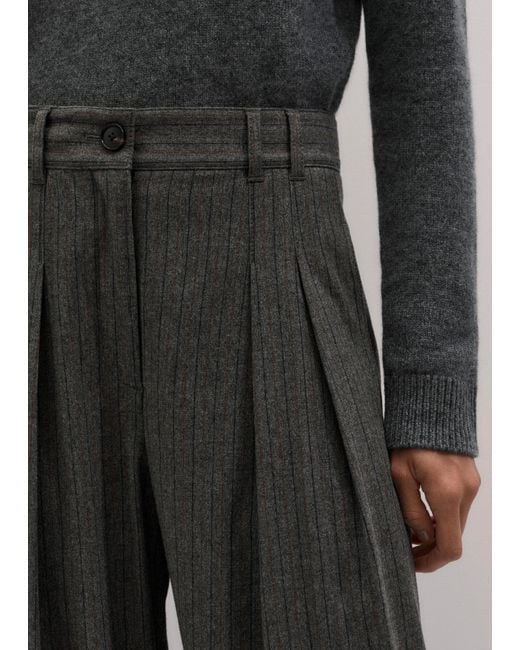 ME+EM Black Wide Leg Double Pleat Trouser