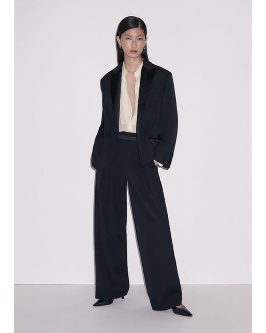ME+EM Black Tapered Tux Pant