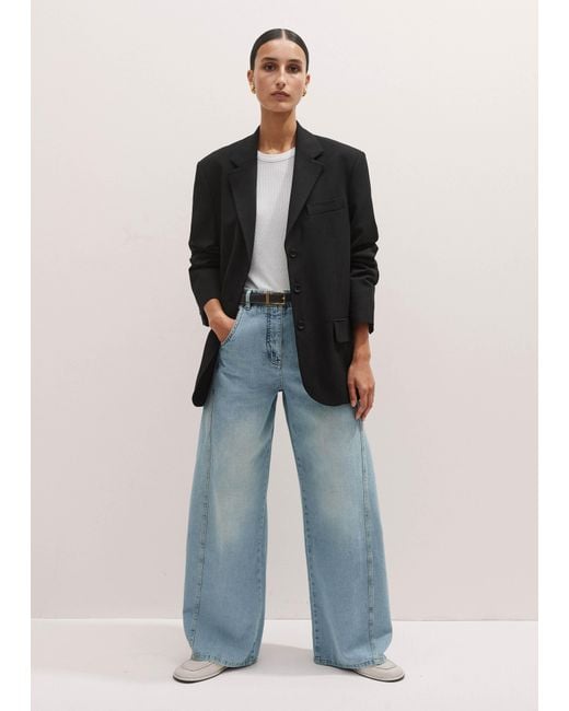 ME+EM Blue Relaxed Engineered-Leg Jean