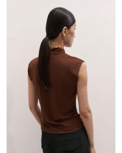 ME+EM Blue Sleeveless Drape Top