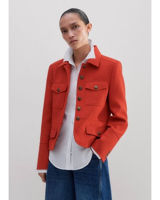 ME+EM Red Wool Military Jacket