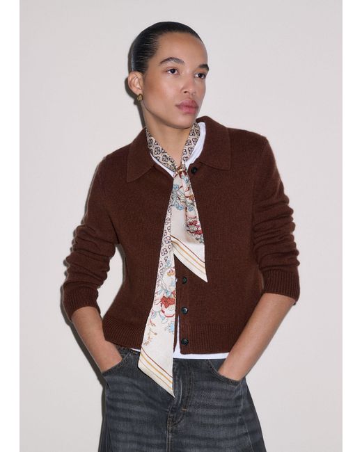 ME+EM Blue Cashmere Straight Button Through Cardigan