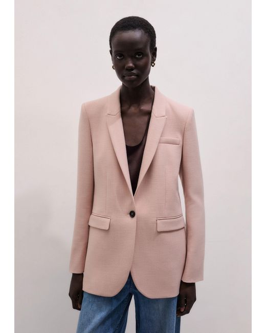 ME+EM Pink Sharp Shoulder Blazer