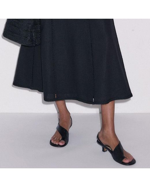 ME+EM Blue Crease-Less Embroidery Stitch Detail Maxi Dress