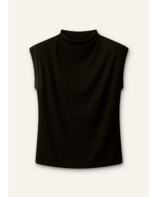 ME+EM Blue Sleeveless Drape Top