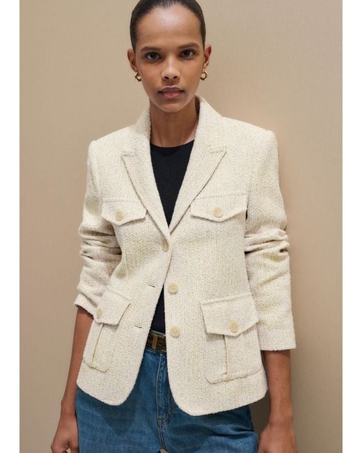 ME+EM Natural Bouclé Contour Jacket
