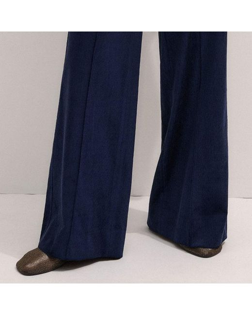 ME+EM Blue Luxe Cord Pant
