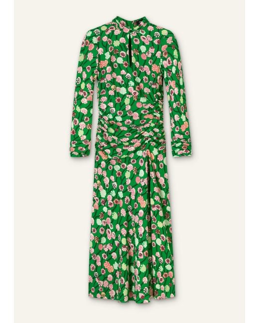 ME+EM Lantana Flower Print Midi Dress in Green | Lyst
