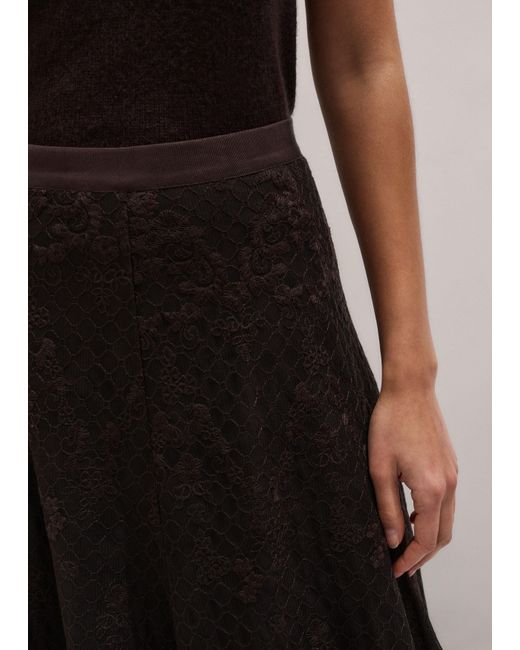 ME+EM Black Embroidered Tulle A-Line Maxi Skirt
