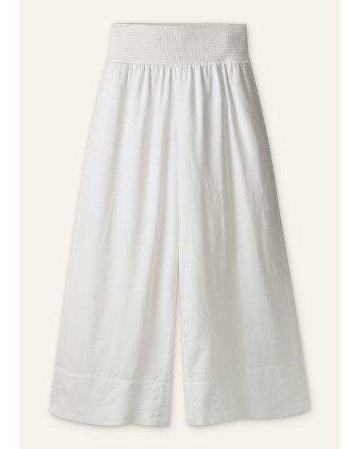 ME+EM Multicolor Crease-Less Linen Shirred Waist Culotte