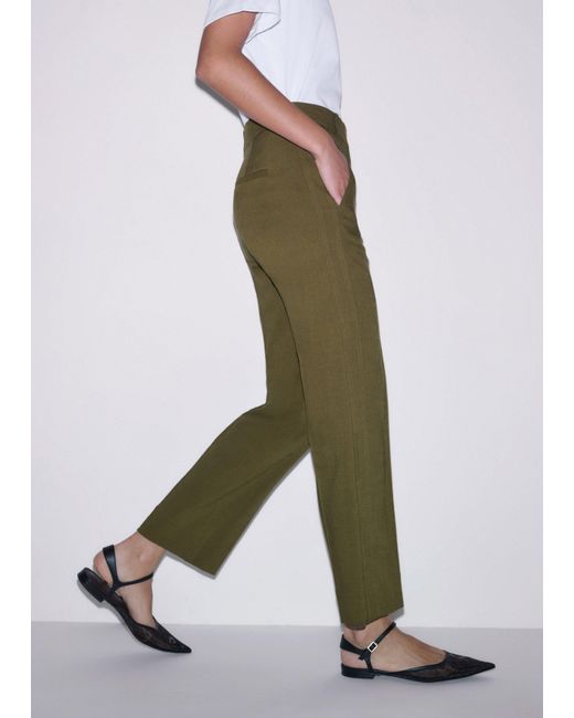 ME+EM Green Slim Crop Pant