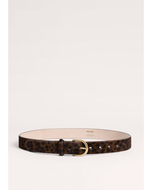 ME+EM Black 30Mm Classic Round Dark Leopard Belt