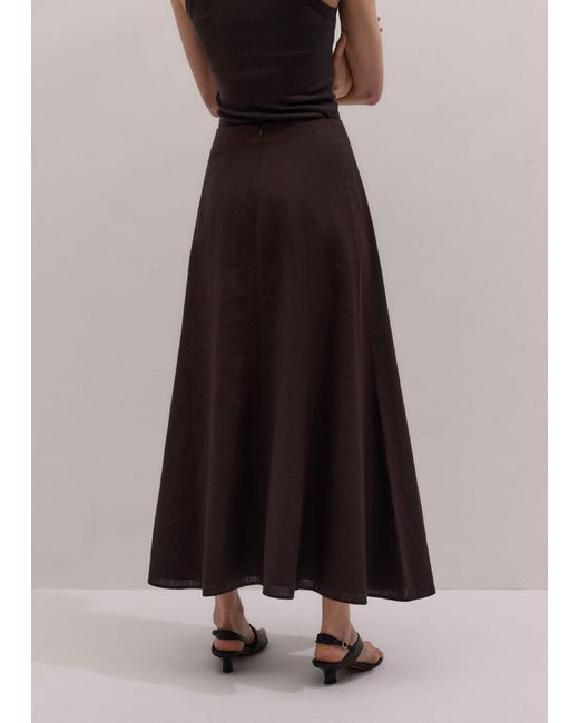 ME+EM Multicolor Crease-Less Linen Panelled Maxi Skirt