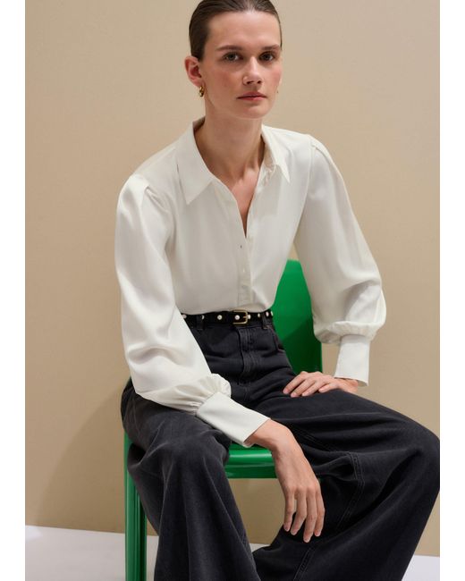 ME+EM Natural Fluid Sleeve Layering Blouse