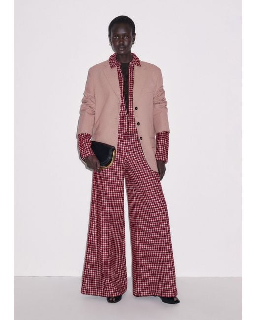 ME+EM Red Wide Leg Palazzo Pant