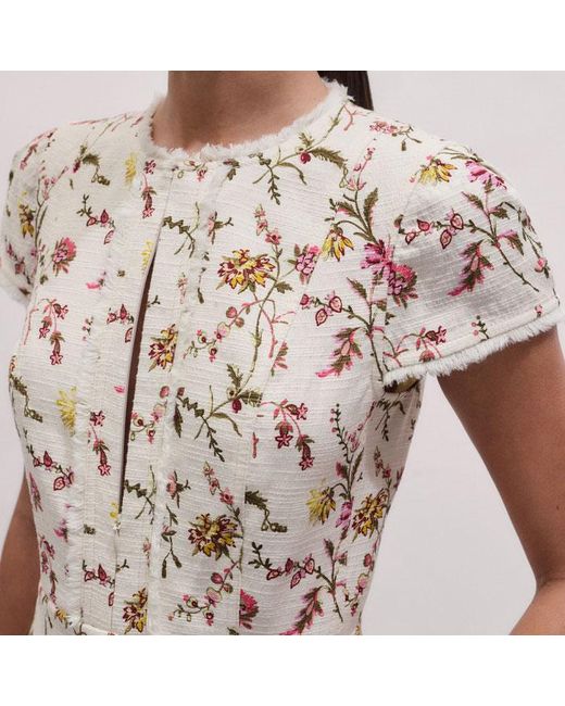 ME+EM Multicolor Wild Spring Floral Print Fit & Flare Midi Dress