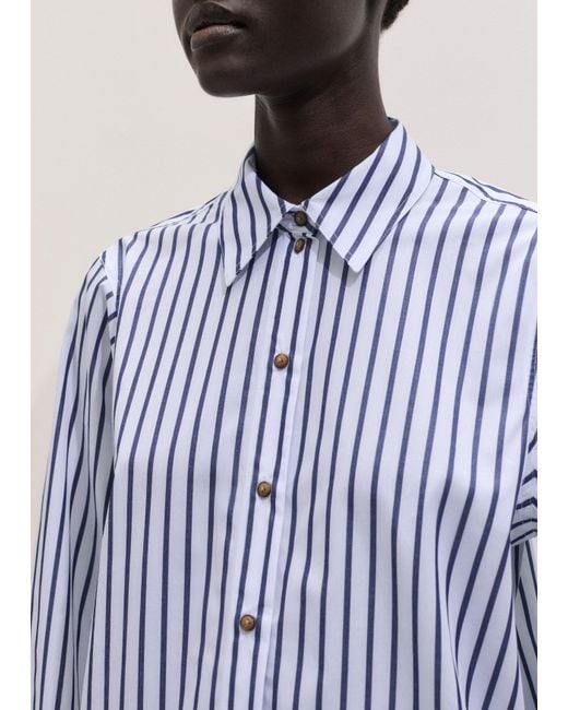 ME+EM Blue Stripe Relaxed Forever Shirt Soft