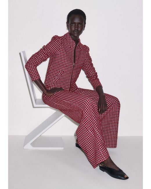 ME+EM Red Wide Leg Palazzo Pant