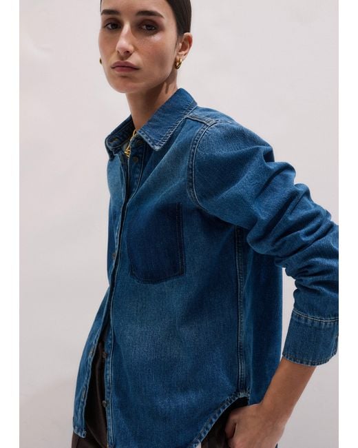 ME+EM Blue The Authentic Denim Forever Shirt Authentic Vintage Wash