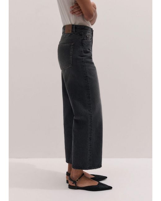 ME+EM Black Relaxed Straight Crop
