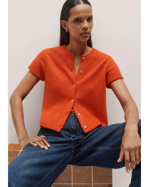 ME+EM Orange Button-Through Knit Baby Tee