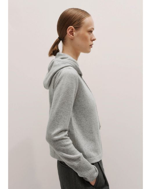 ME+EM Gray Cashmere Relaxed Fit Box Zip Hoody Mélange