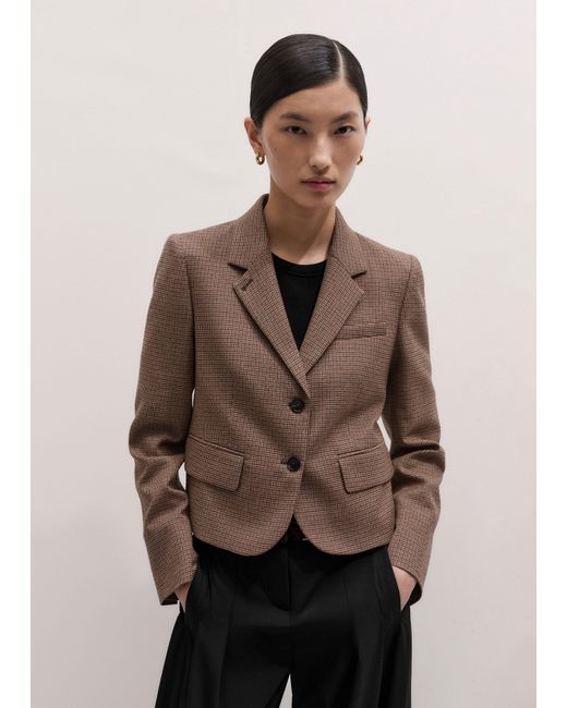 ME+EM Natural Slim Cropped Blazer